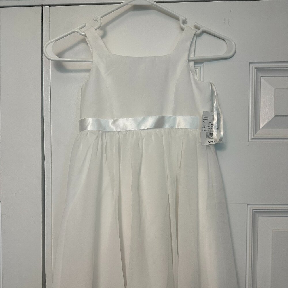 David's Bridal NWT Scoop-back Tea Length Flower Girl Dress Size 5